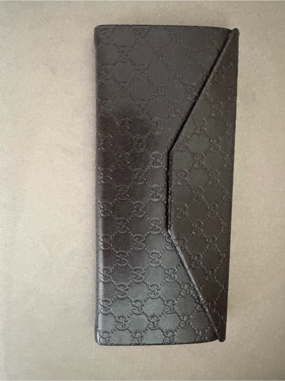 Black Embossed Leather Eyewear Case